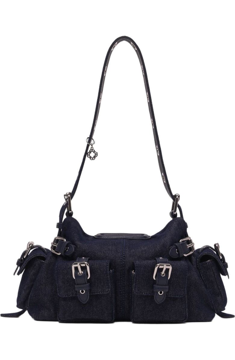 maje Miss M pockets denim bag, Main, color, Navy