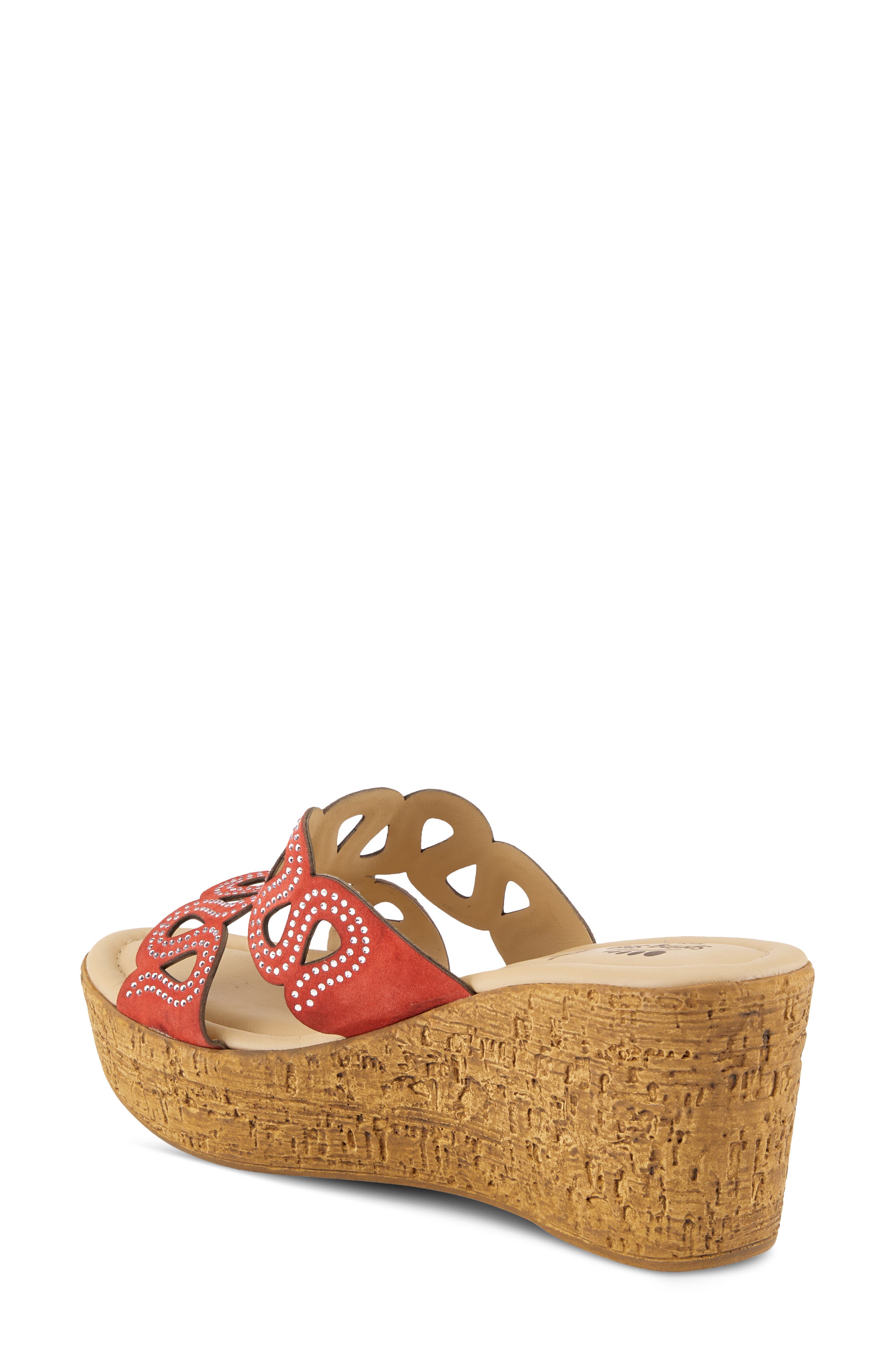Steamy Crystal Embellished Wedge Sandal, Alternate, color, RED SUEDE