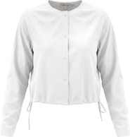 The Norway Club Cotton Side Tie Button Front Cropped Blouse