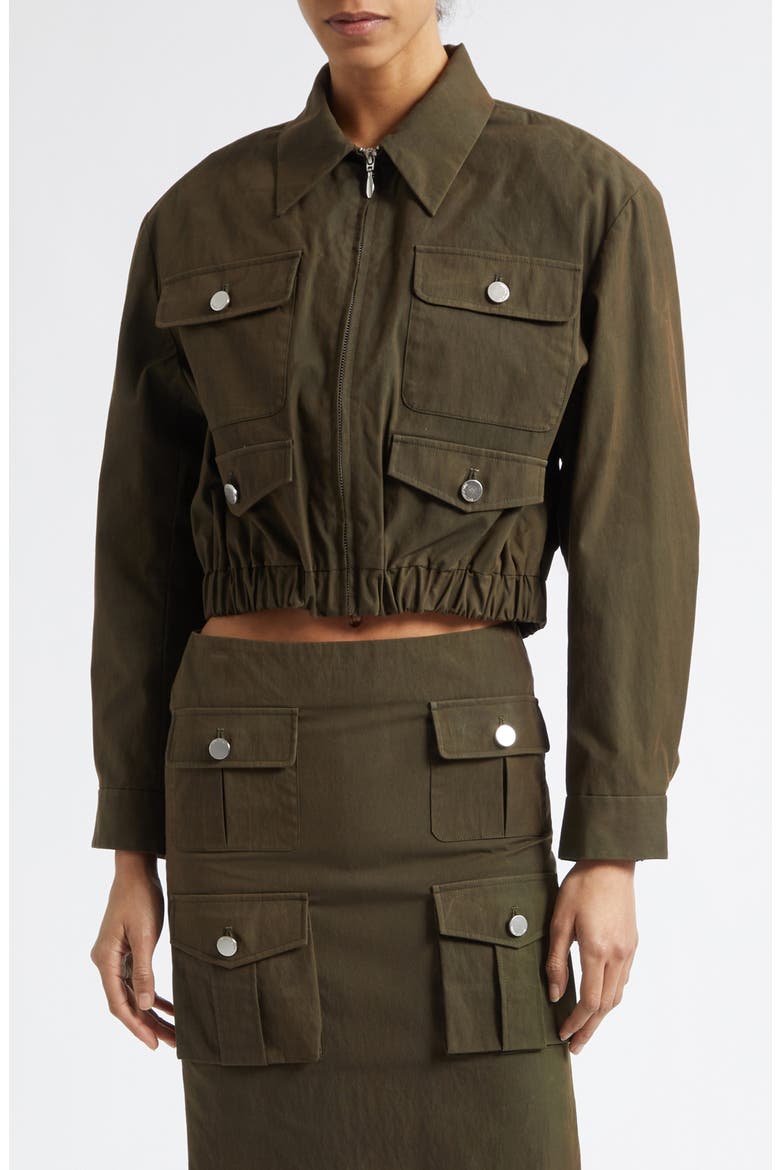 Crop Utility Jacket, Main, color, GREEN