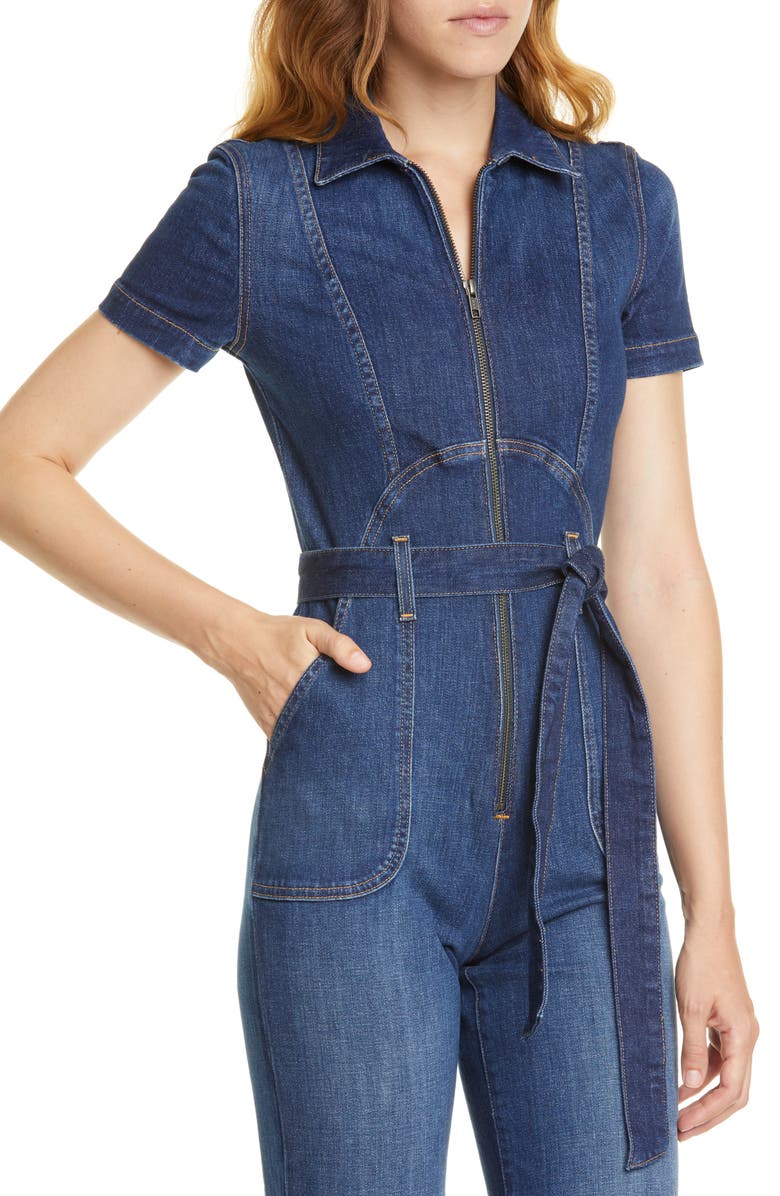 Alice + Olivia Jeans Alice + Olivia Wide Leg Jumpsuit, Alternate, color,
