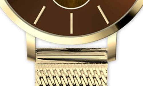 Alfred Sung Serentiy Stainless Steel Bracelet Watch, 33mm In Rosegold Strap Brown Dial
