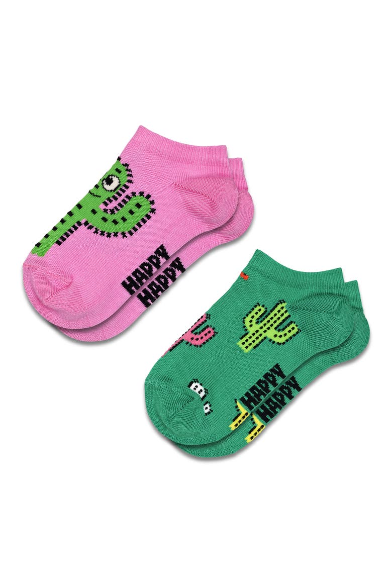 Kids' Cactus Assorted 2-Pack Ankle Socks, Main, color, PINK