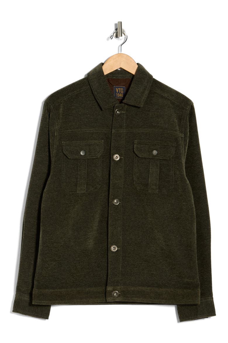 Chevron Twill Shirt Jacket, Alternate, color, OLIVE