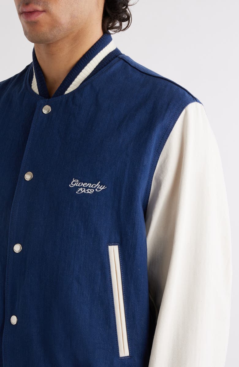 Givenchy Bicolor Cotton Varsity Jacket, Alternate, color, Blue/ White
