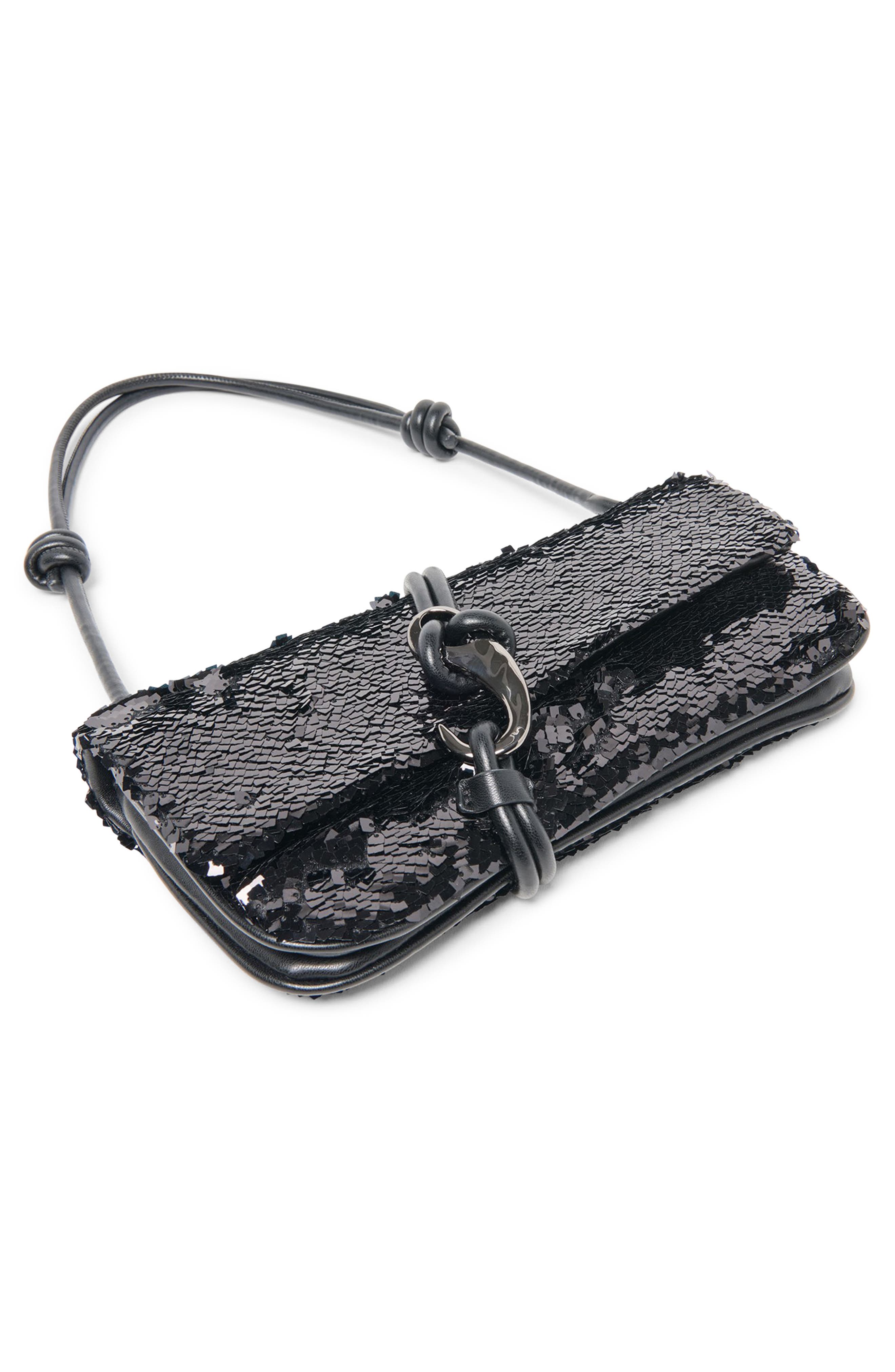 Dolce Vita Alice Sequin Shoulder Bag, Alternate, color, Black