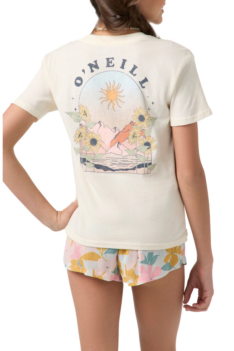 Kids' Girls Scenic Dreamz Cotton Graphic T-Shirt, Alternate, color, WINTER WHITE