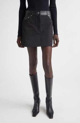 Beatrice Leather Trim Miniskirt