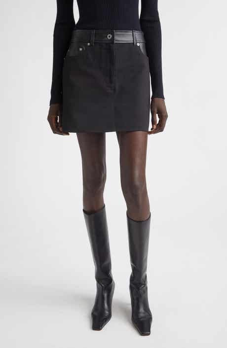 Beatrice Leather Trim Miniskirt