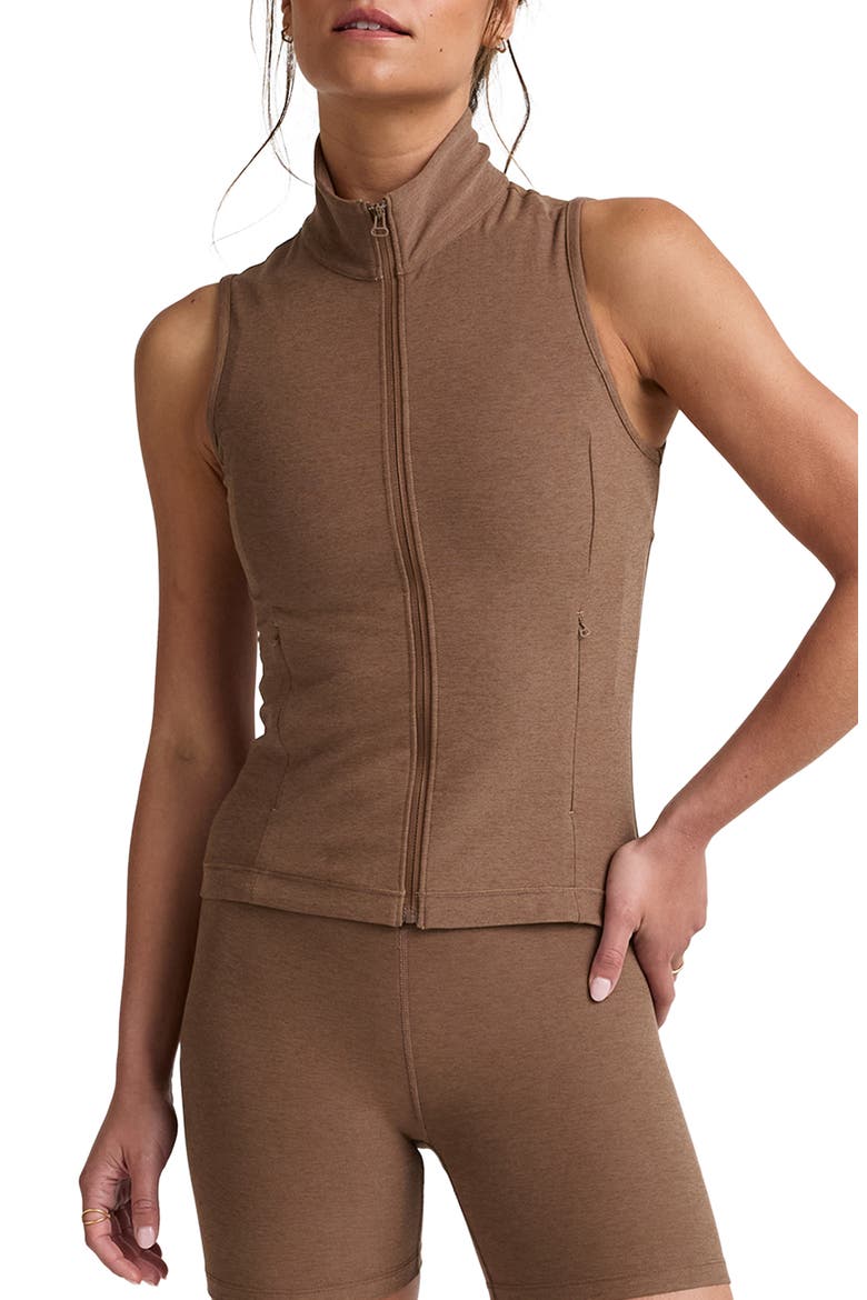 Venice Zip Vest, Main, color, TRUE CHOCOLATE HEATH