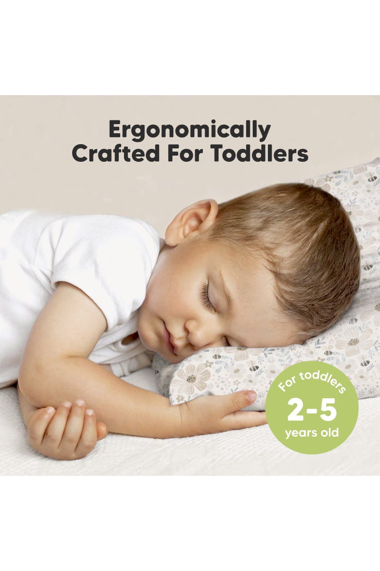 Jumbo Toddler Pillow with Pillowcase, Alternate, color, Flora Vale
