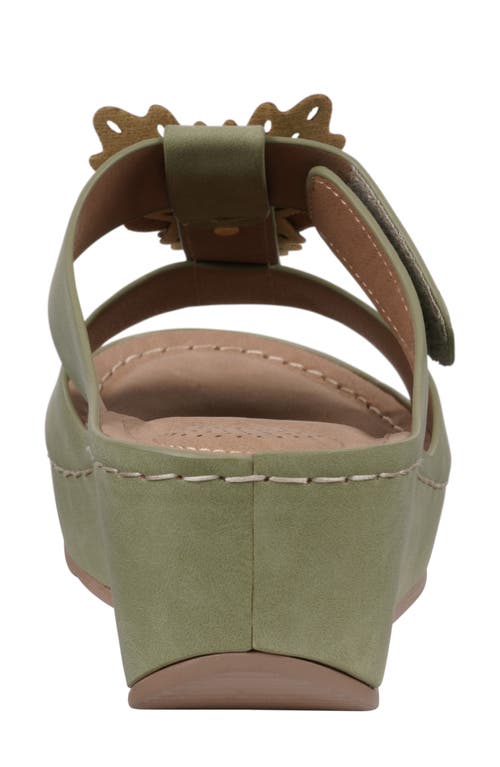 Gc Shoes Talia Flower Wedge Sandal In Green