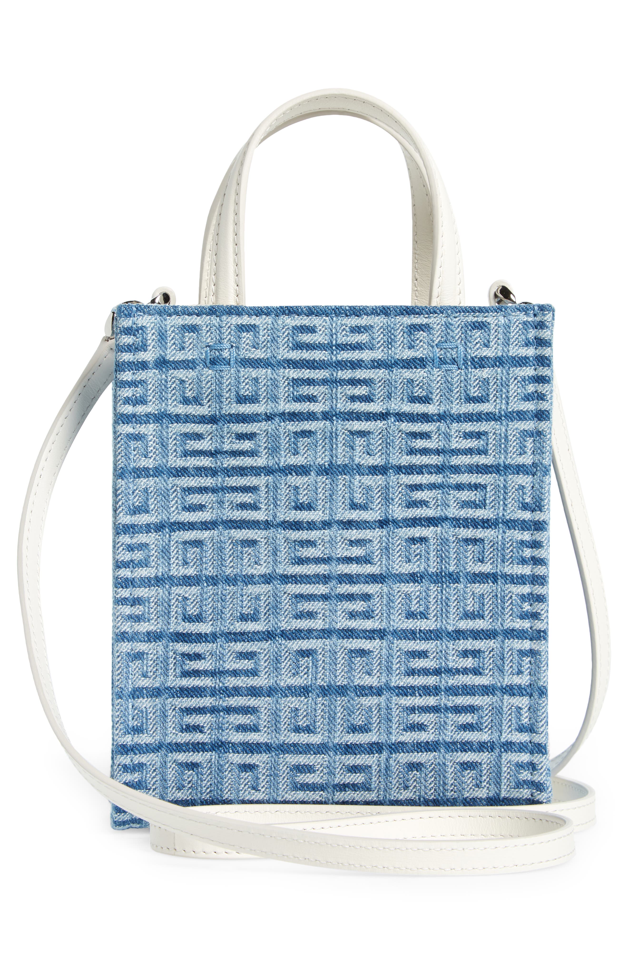 Givenchy Mini 4G Denim G-Tote, Alternate, color, 