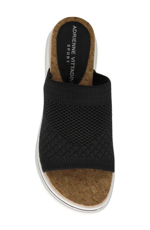 Adrienne Vittadini Cindee Wedge Sandal In Black Knit