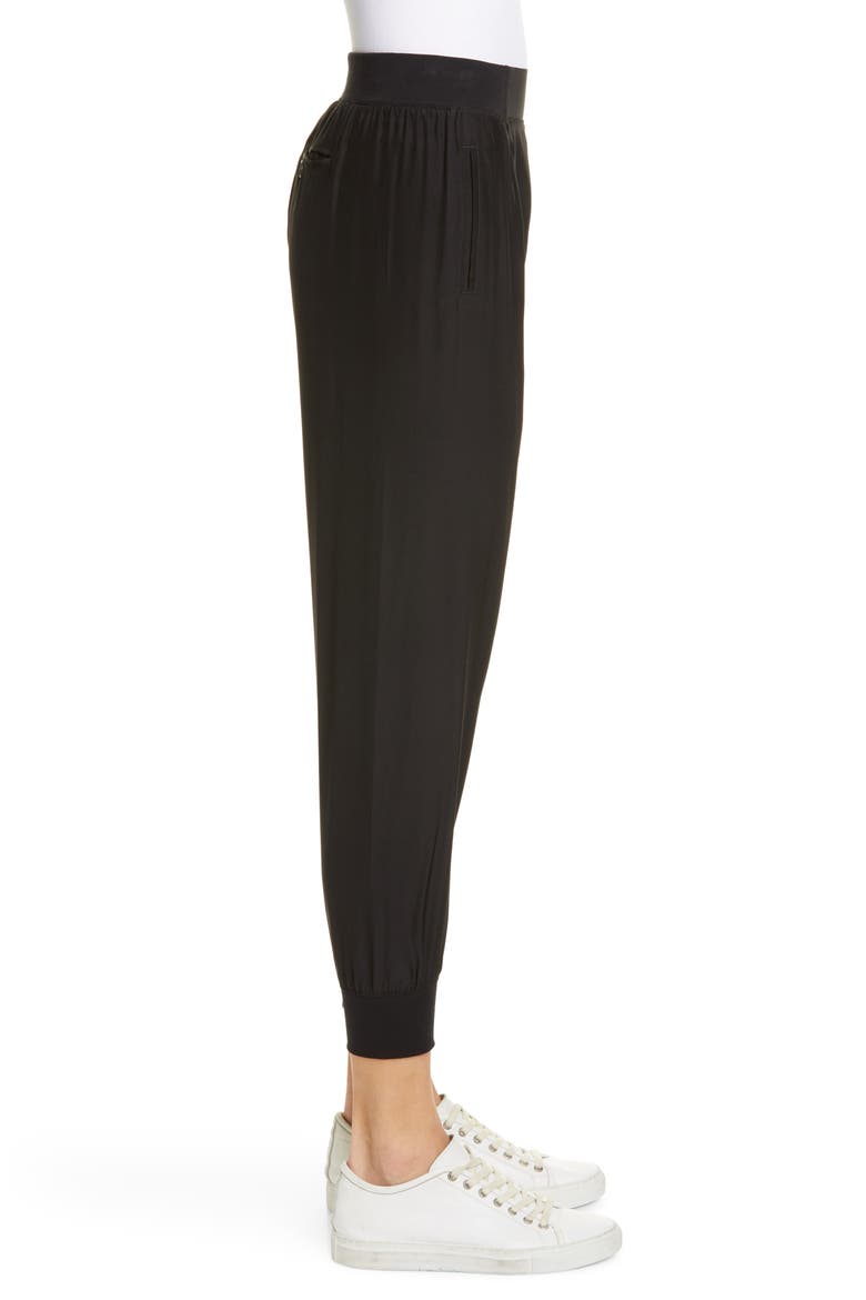 Silk Joggers, Alternate, color, BLACK