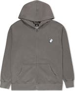 Dalix Heartly Ghost Midweight Fleece Faded Zip Hooded Sweatshirt