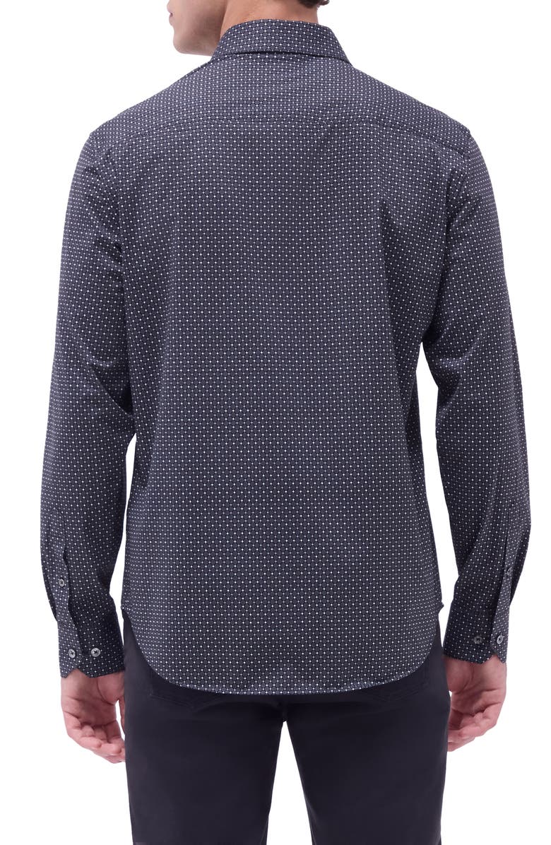 Bugatchi James OoohCotton<sup>®</sup> Diamond Check Button-Up Shirt, Alternate, color, Black