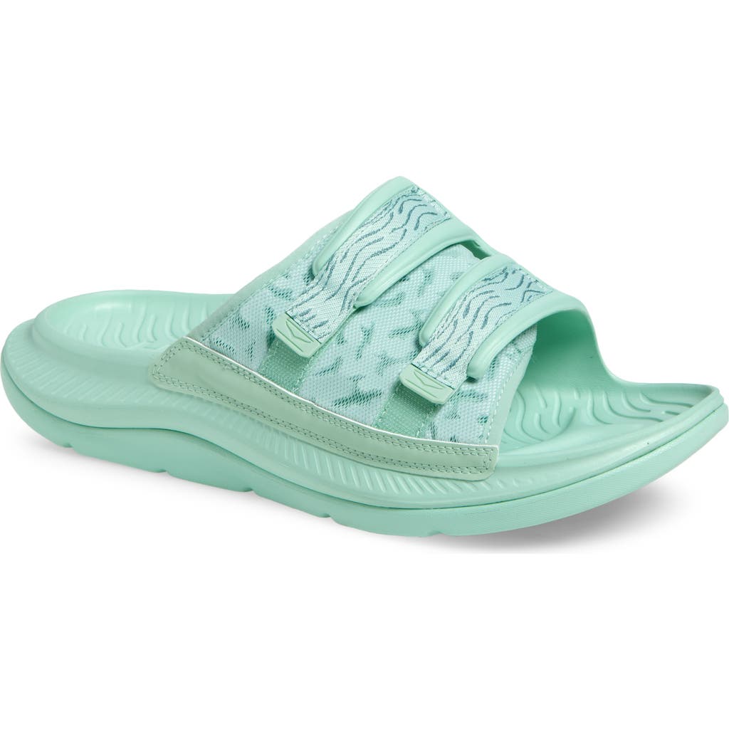 Hoka Gender Inclusive Ora Luxe Slide Sandal In Mist Green/trellis