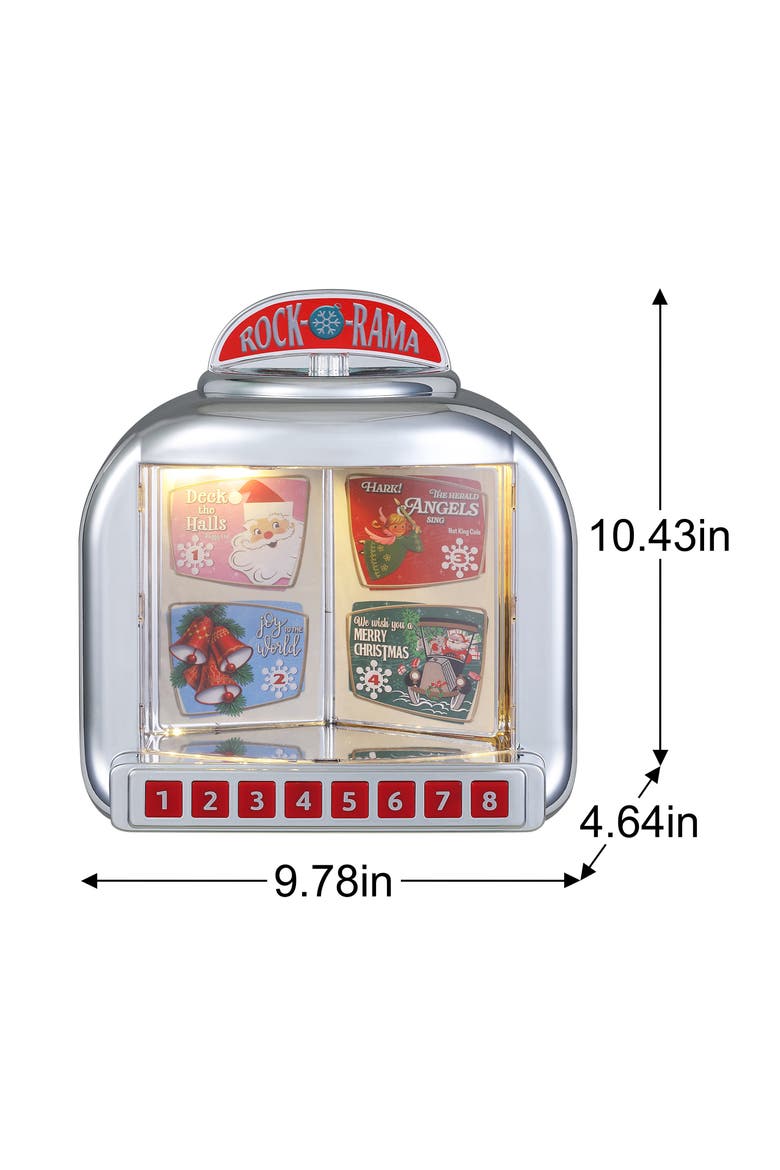 10 in. Christmas Diner Jukebox, Alternate, color, Multicolored