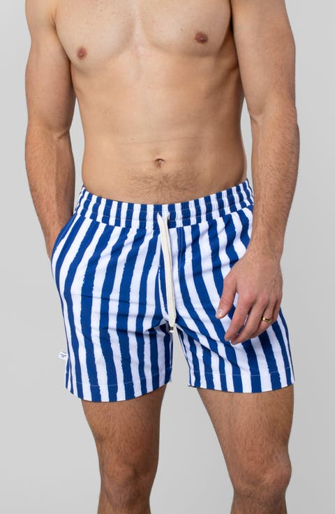 Blue Wake Swim Trunk