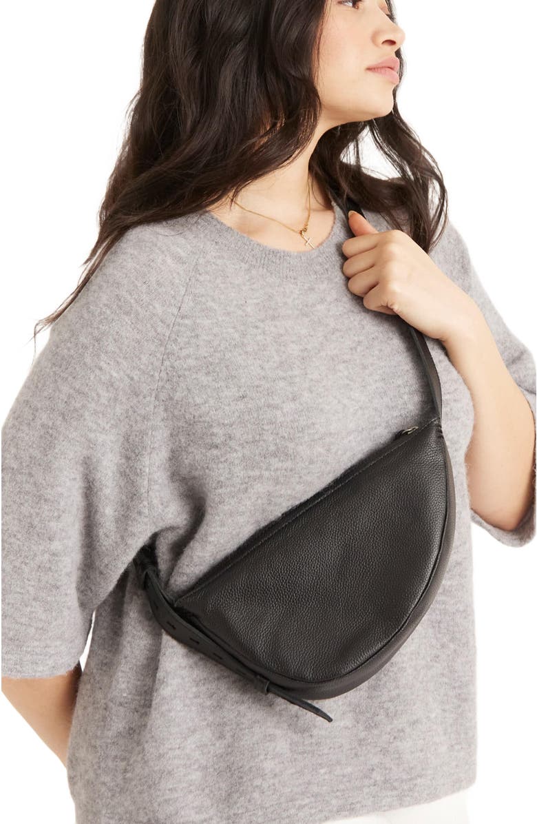 The Sak Tess Sling Leather Bag, Alternate, color, Black