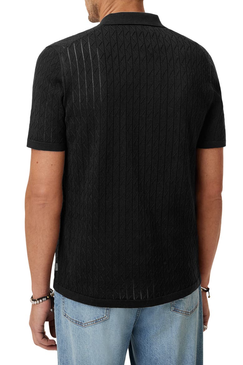Moore Short Sleeve Organic Cotton Sweater, Alternate, color, BLACK