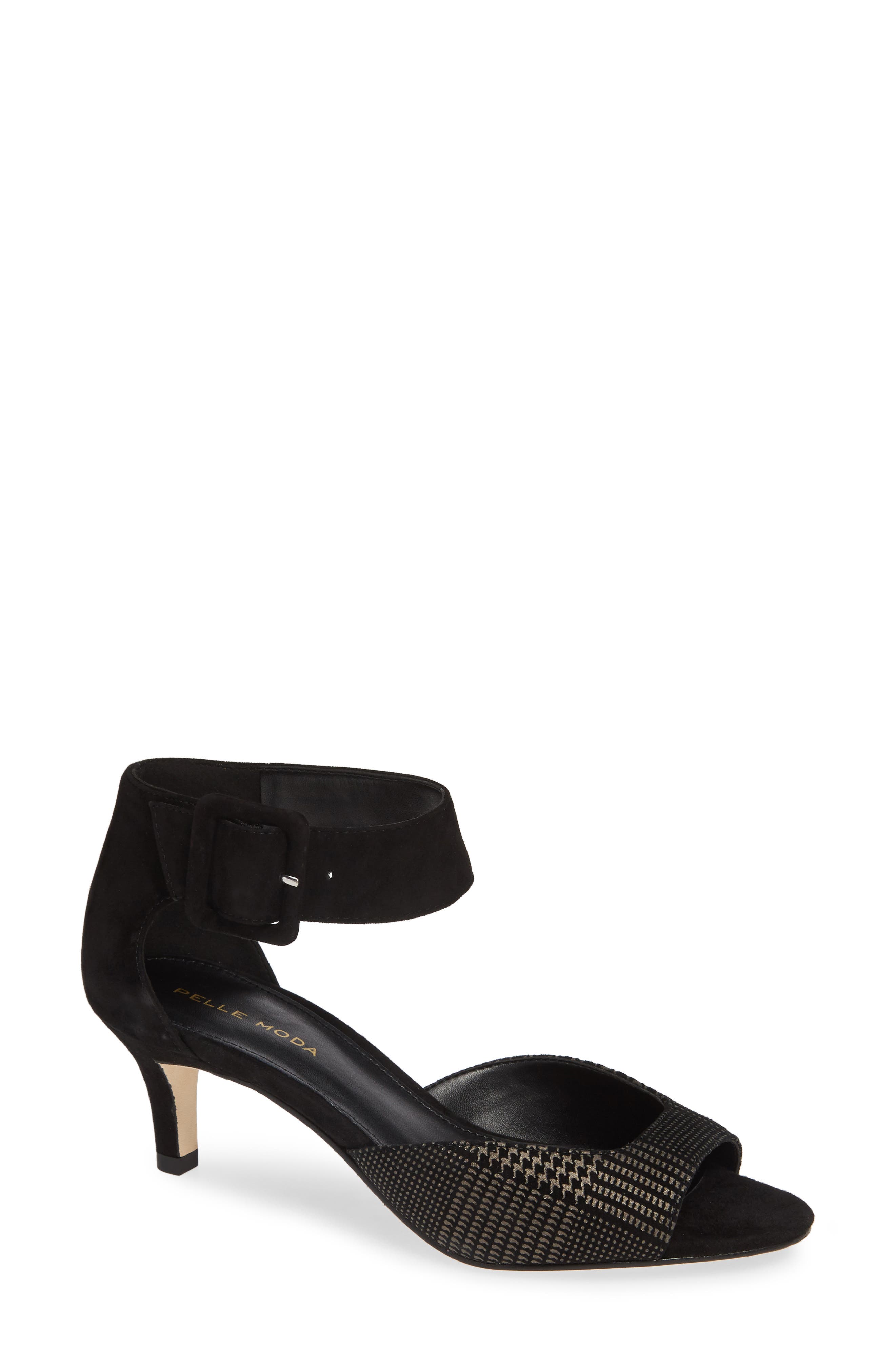 Berlin Sandal, Main, color, BLACK PATTERN SUEDE