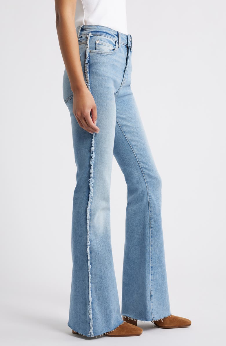 WARP+WEFT Mia Fray Seam Raw Hem Flare Leg Jeans, Alternate, color, Crossroads