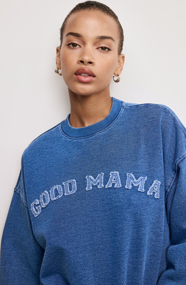 Good American Good Mama Crewneck Sweatshirt, Alternate, color, 
