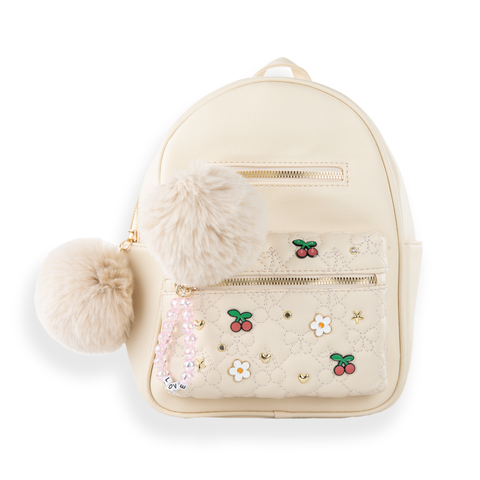Cherry & Daisy Quilted Mini Backpack Set