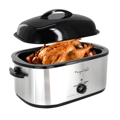 22 Quart Electric Roaster Oven with High Dome Self-Basting Lid