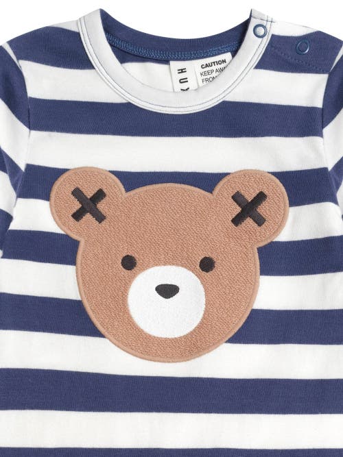 Huxbaby Stripe Huxbear Romper In Blue