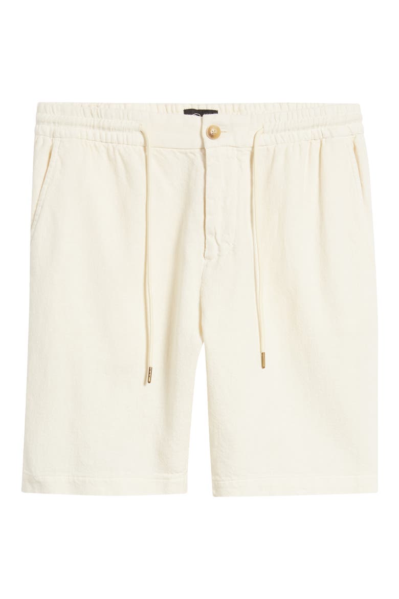 Archer Flat Front Cotton & Linen Shorts, Alternate, color, ECRU