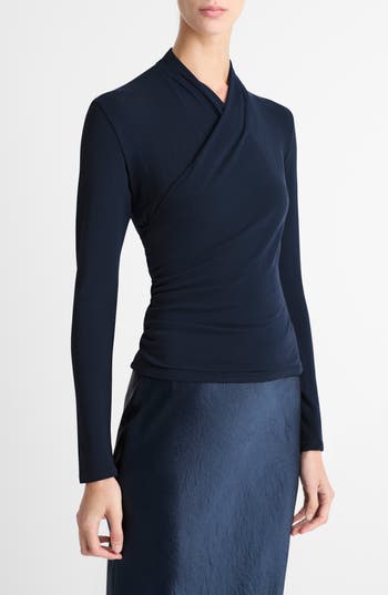 Shop Vince Long Sleeve Knit Wrap Top