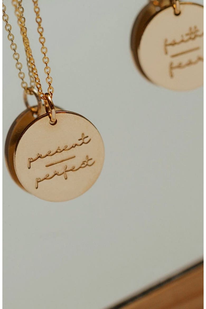 Pause Collection Disc Necklace, Alternate, color, Silver - Faith-Fear