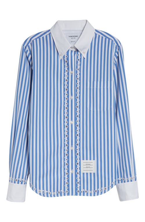 Thom Browne Classic Awning Stripe Cotton Poplin Button-down Shirt