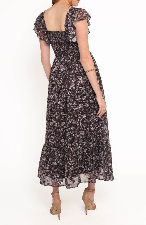 Petal And Pup Petal & Pup Myles Floral Chiffon Maxi Dress In Black