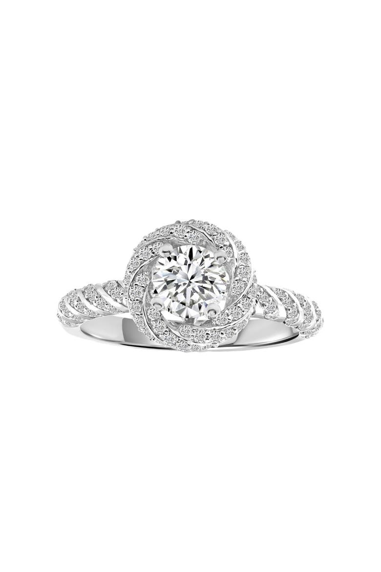 Certified 1.20Ct Diamond Engagement Ring Gold Lab Grown Twist Vine Band, Main, color, 10k White Gold