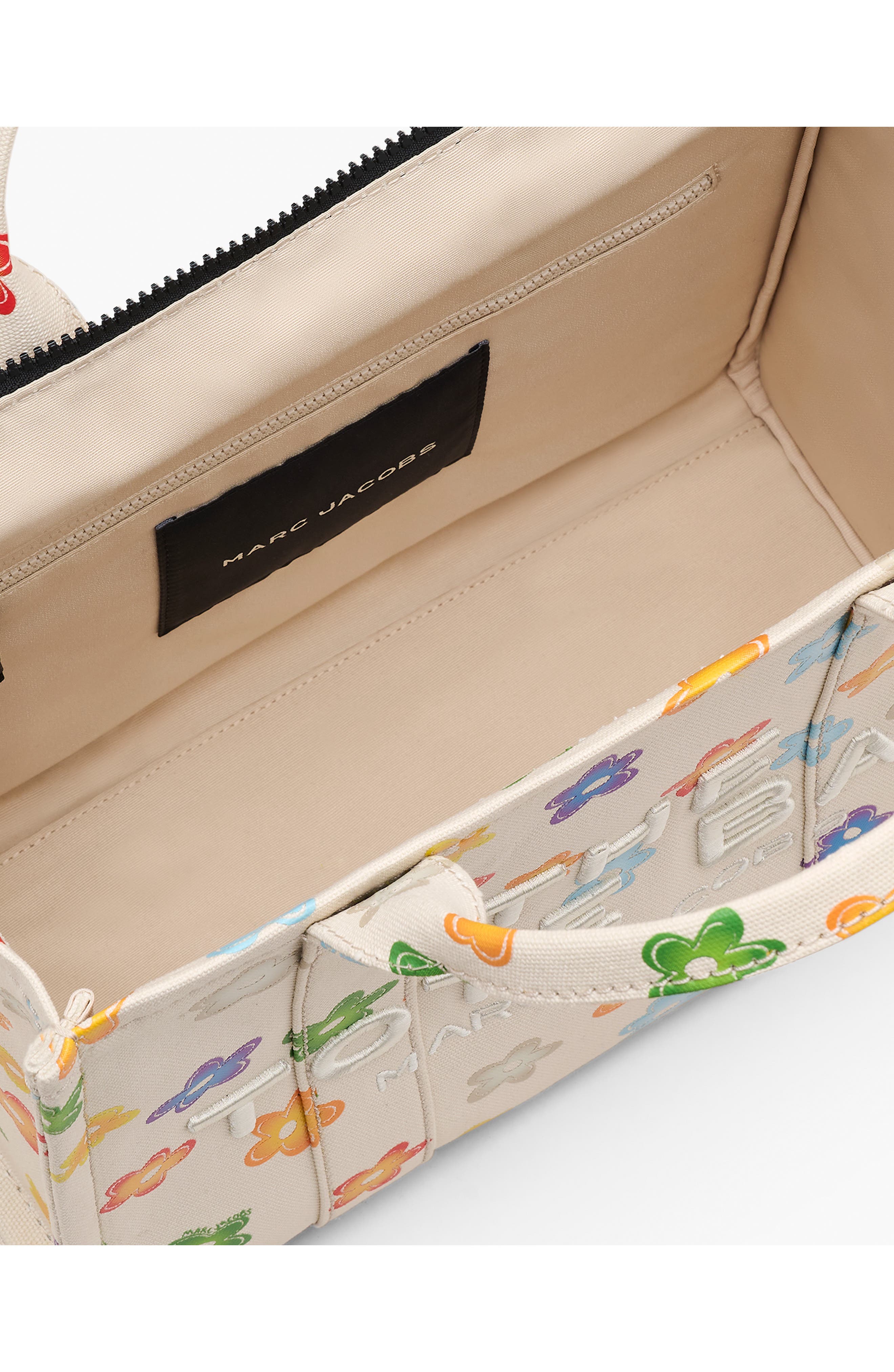 Marc Jacobs The Wild Daisy Canvas Medium Tote Bag, Alternate, color, White Multi