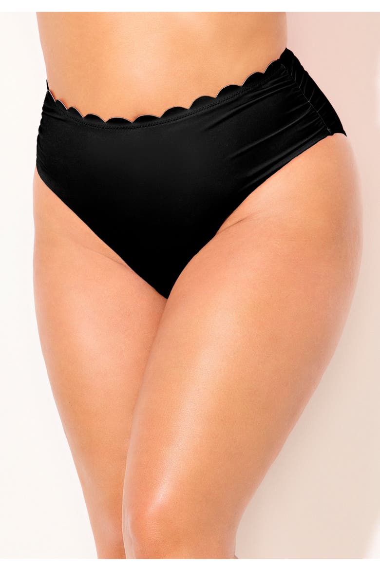 Scallop Trim Swim Brief, Alternate, color, Black