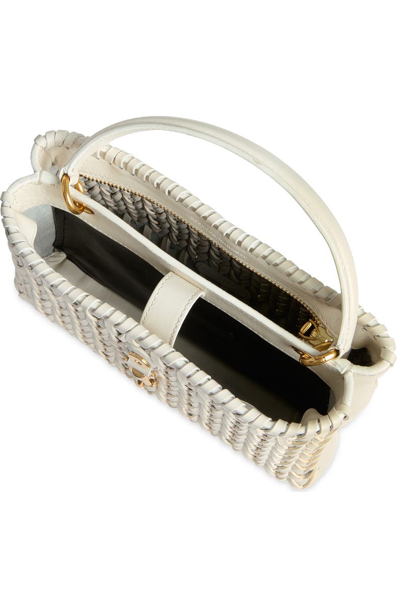 Rebecca Minkoff Megan Woven Top Handle Handbag, Alternate, color, Porcelain
