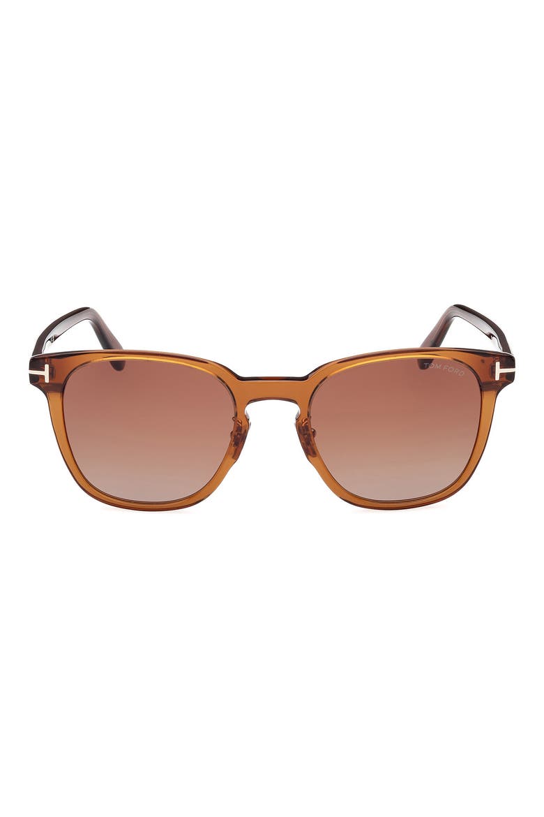 56mm Gradient Round Sunglasses, Main, color, LIGHT BROWN / GRADIENT BROWN