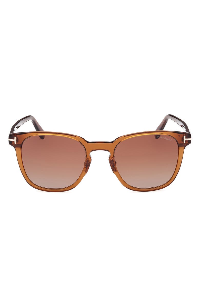 TOM FORD 56mm Gradient Round Sunglasses, Main, color, Light Brown / Gradient Brown