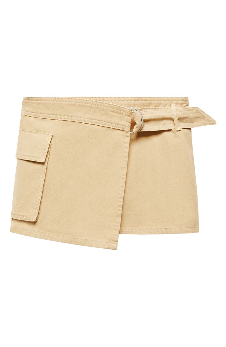 MANGO Cargo Wrap Miniskirt, Alternate, color, Medium Brown