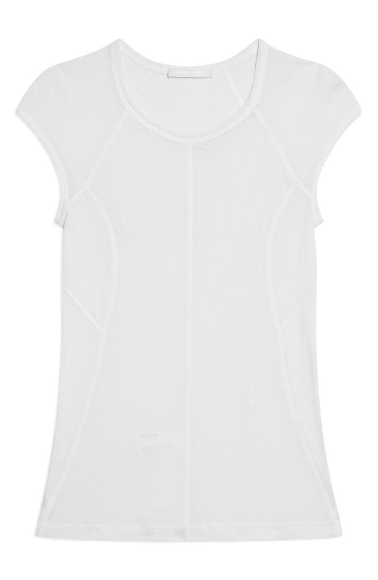 Helmut Lang Cap Sleeve Cotton & Modal T-Shirt, Alternate, color, Optic White - C7j