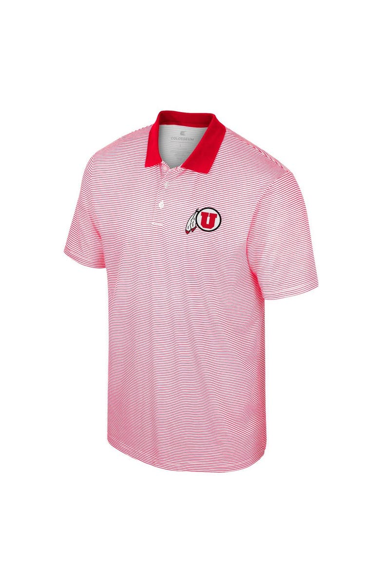 COLOSSEUM Men's Colosseum White Utah Utes Print Stripe Polo, Alternate, color, 