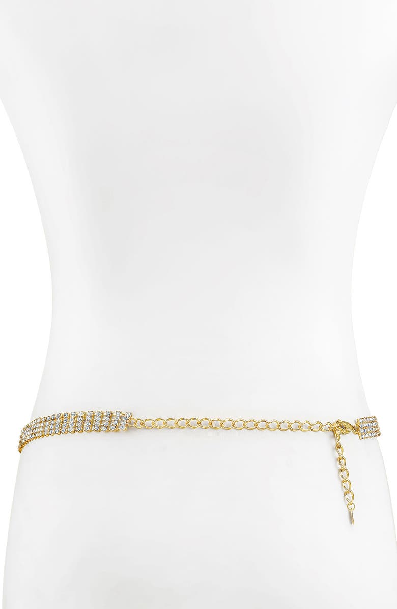 Ettika Crystal Drop Belly Chain, Alternate, color, Gold