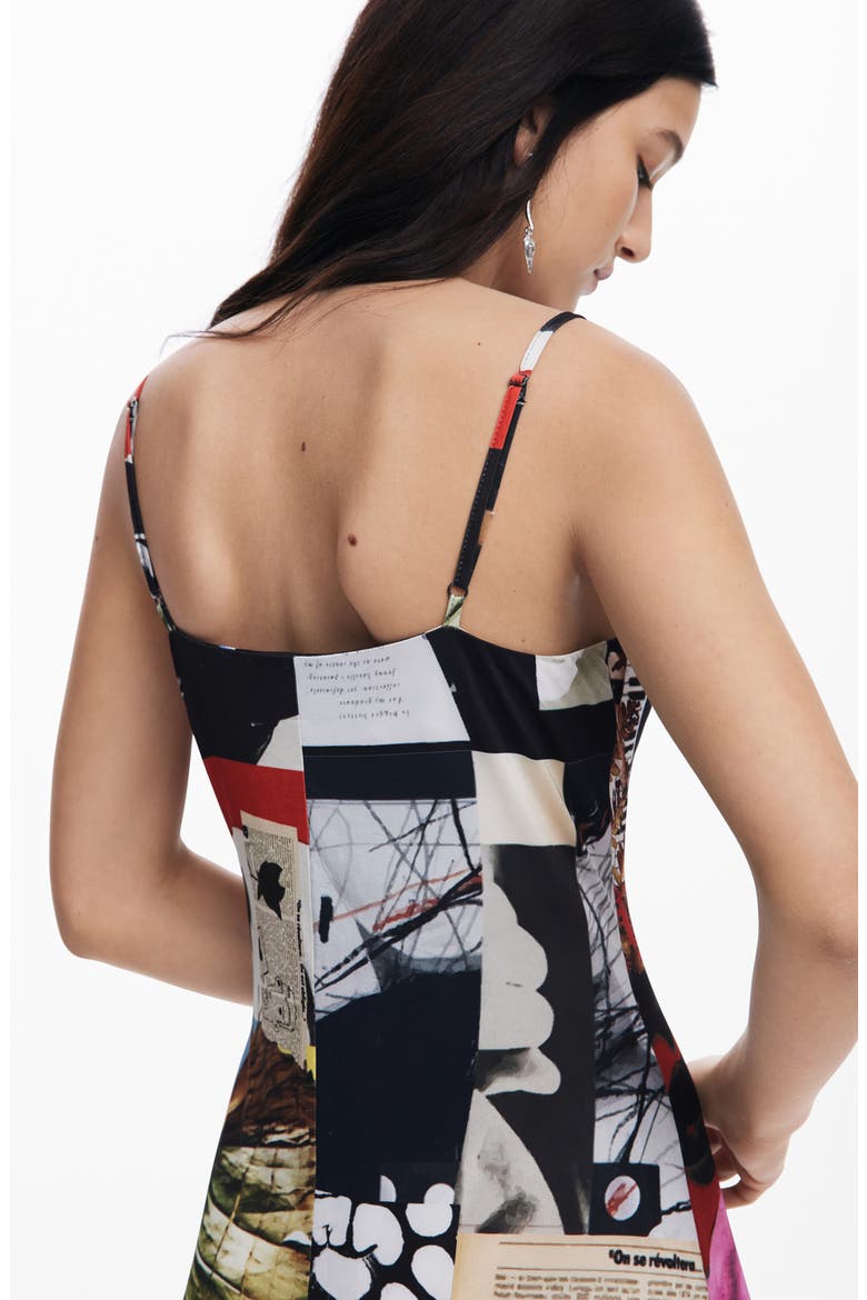 Mix Print Midi Dress, Alternate, color, WHITE MULTI