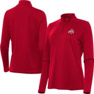ANTIGUA Women's Antigua Scarlet Ohio State Buckeyes Reprocess Quarter-Zip Top