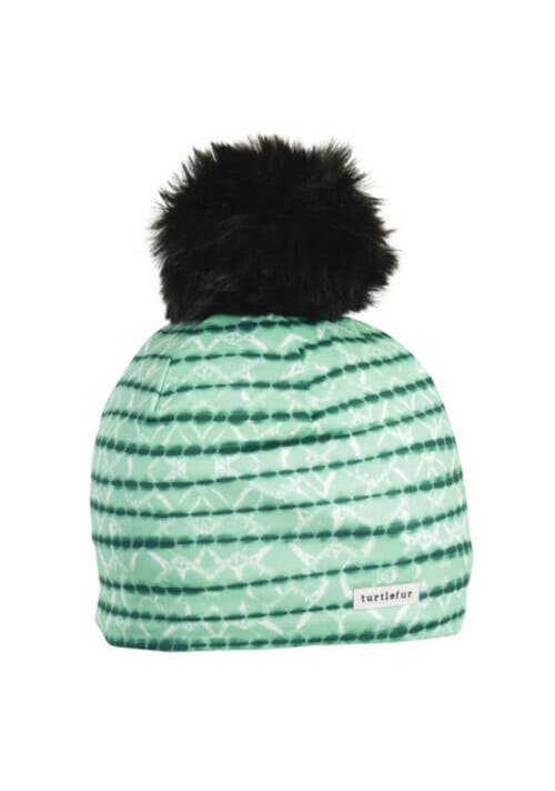 Turtle Fur Performance Pom Pom Beanie In Green